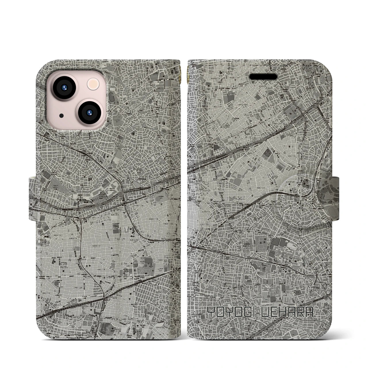 【代々木上原(東京都)】地図柄iPhoneケース(手帳タイプ)