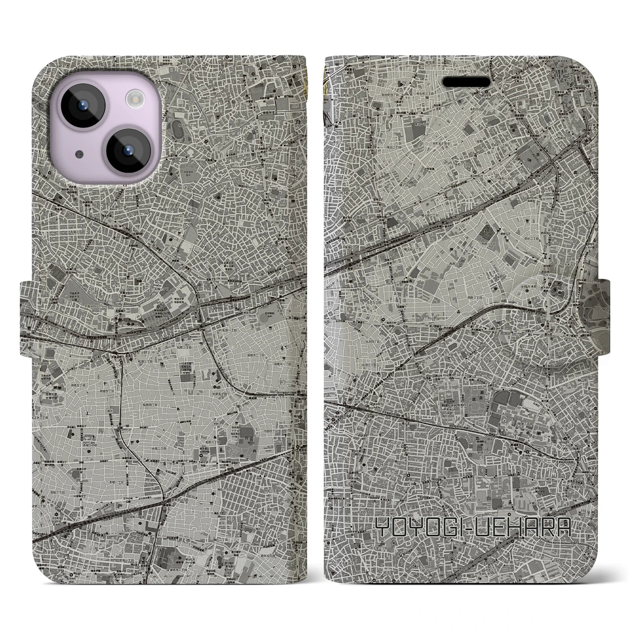 【代々木上原(東京都)】地図柄iPhoneケース(手帳タイプ)