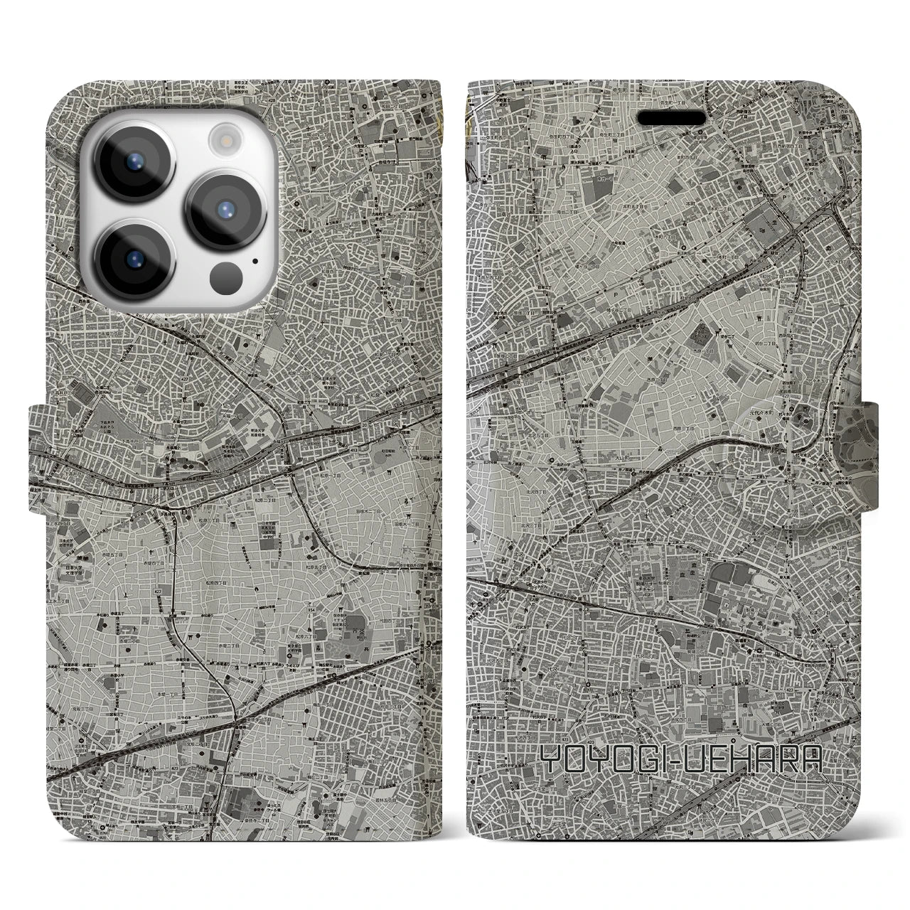 【代々木上原(東京都)】地図柄iPhoneケース(手帳タイプ)