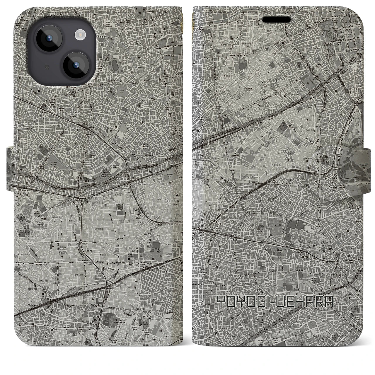 【代々木上原(東京都)】地図柄iPhoneケース(手帳タイプ)
