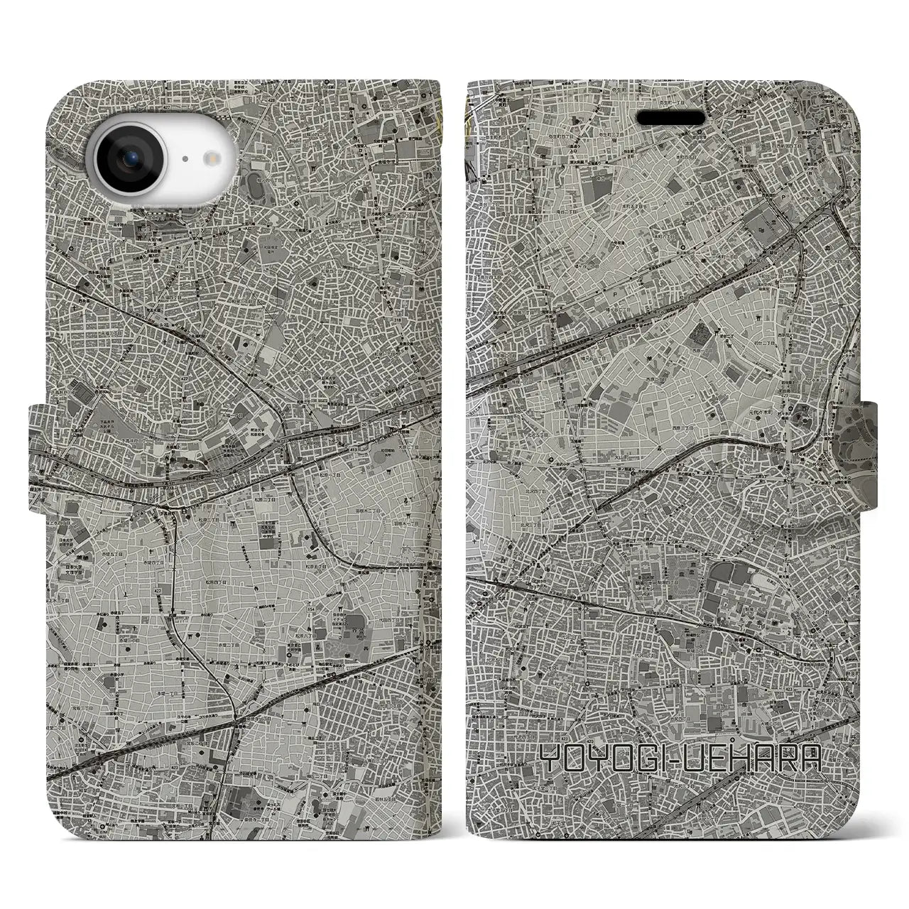 【代々木上原(東京都)】地図柄iPhoneケース(手帳タイプ)