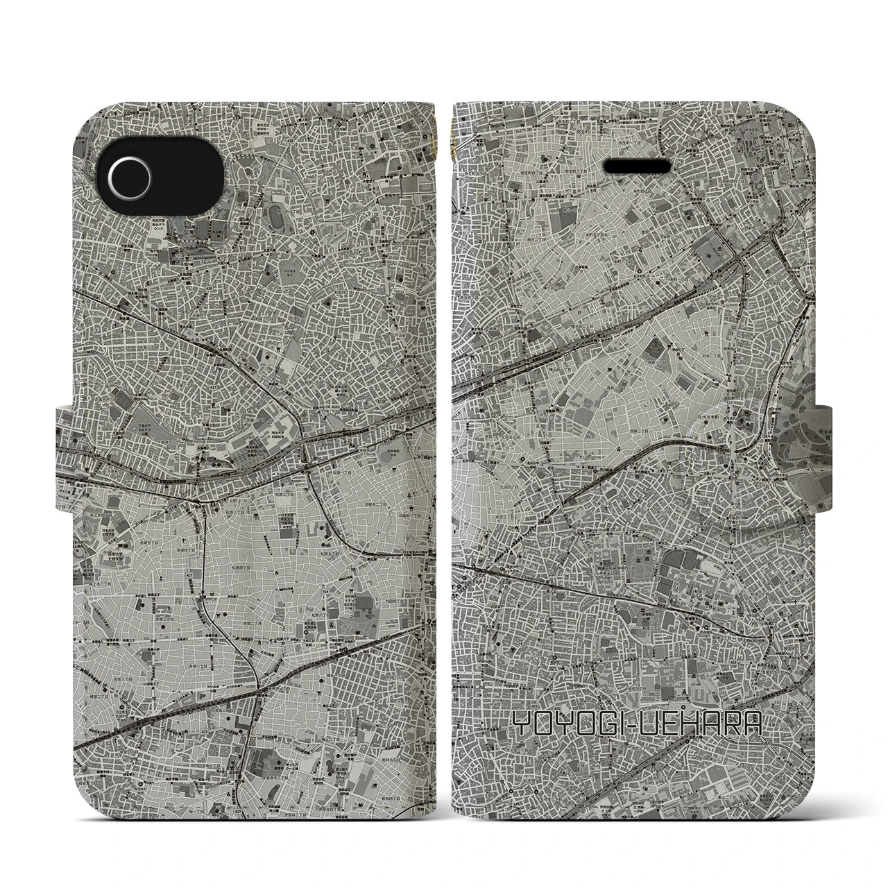 【代々木上原(東京都)】地図柄iPhoneケース(手帳タイプ)