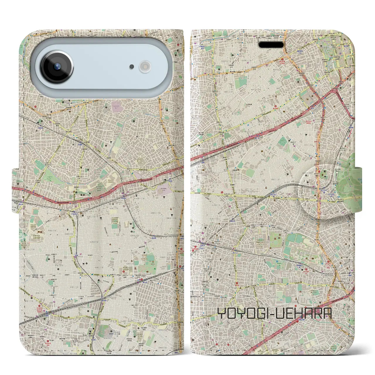 【代々木上原(東京都)】地図柄iPhoneケース(手帳タイプ)