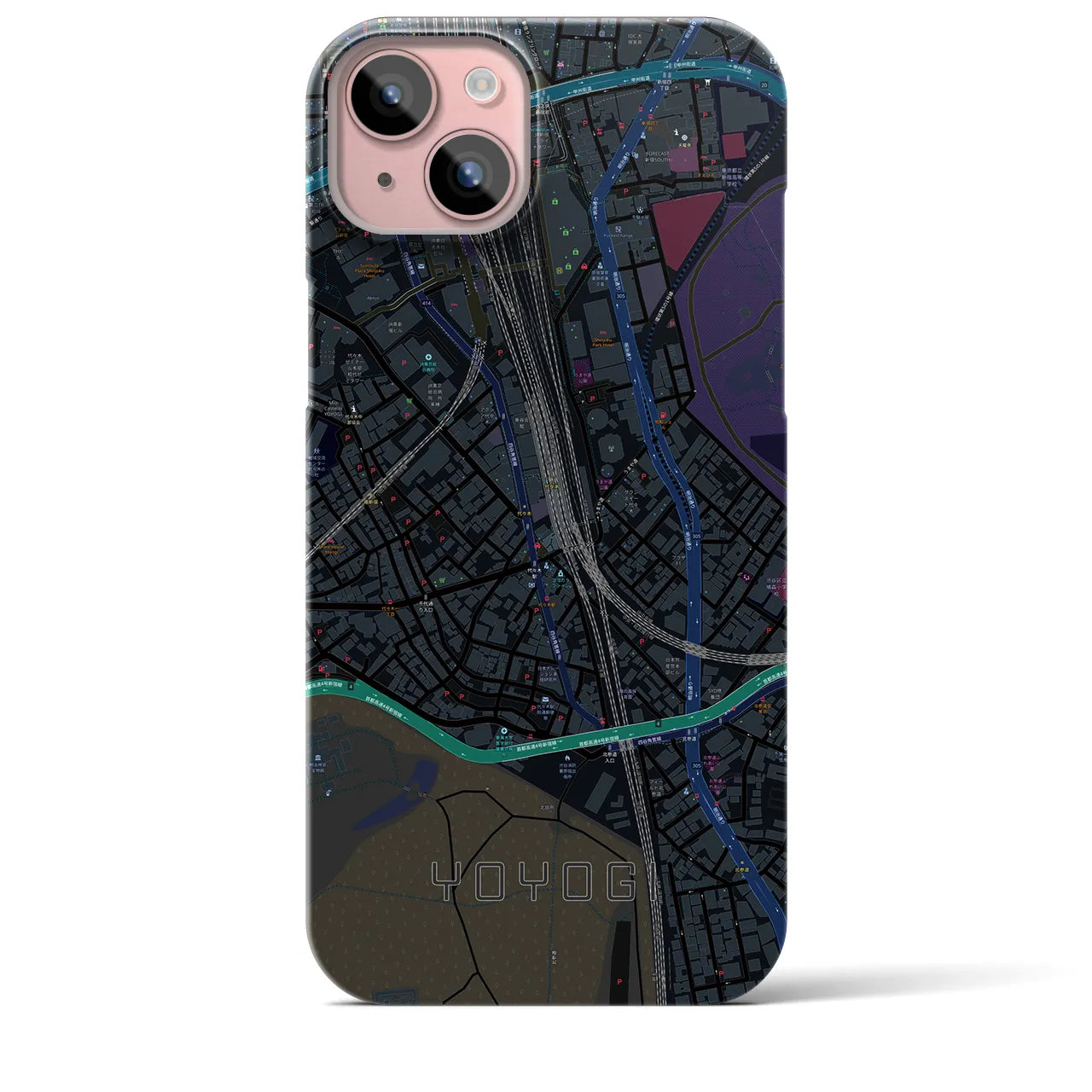 【代々木2(東京都)】地図柄iPhoneケース(バックカバータイプ)