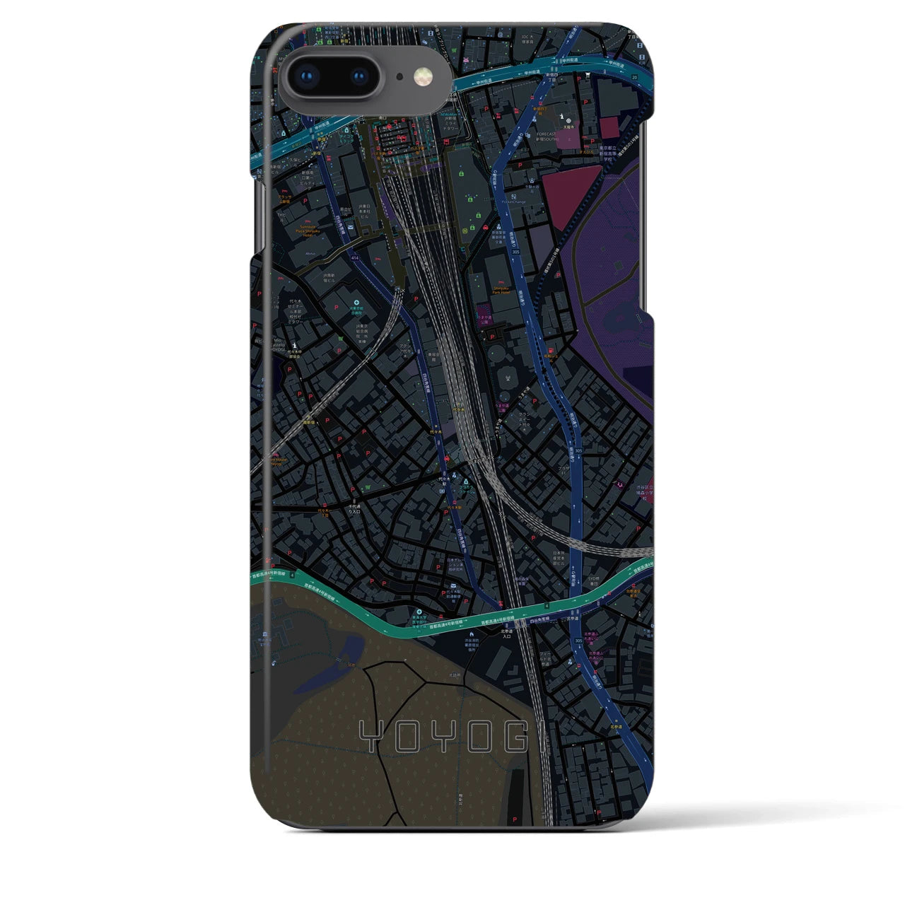 【代々木2(東京都)】地図柄iPhoneケース(バックカバータイプ)