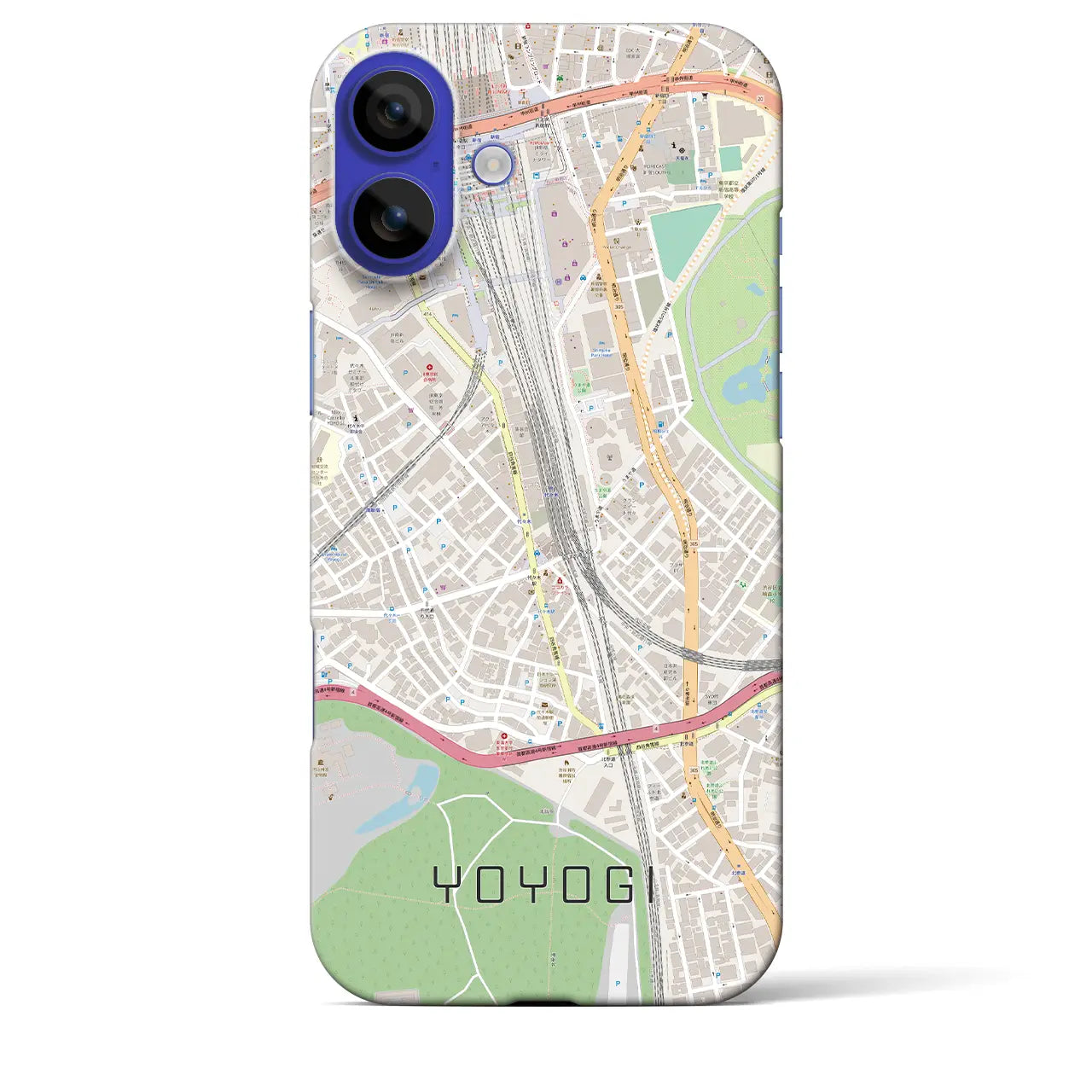 【代々木2(東京都)】地図柄iPhoneケース(バックカバータイプ)ナチュラル・iPhone 16 Pro Max 用