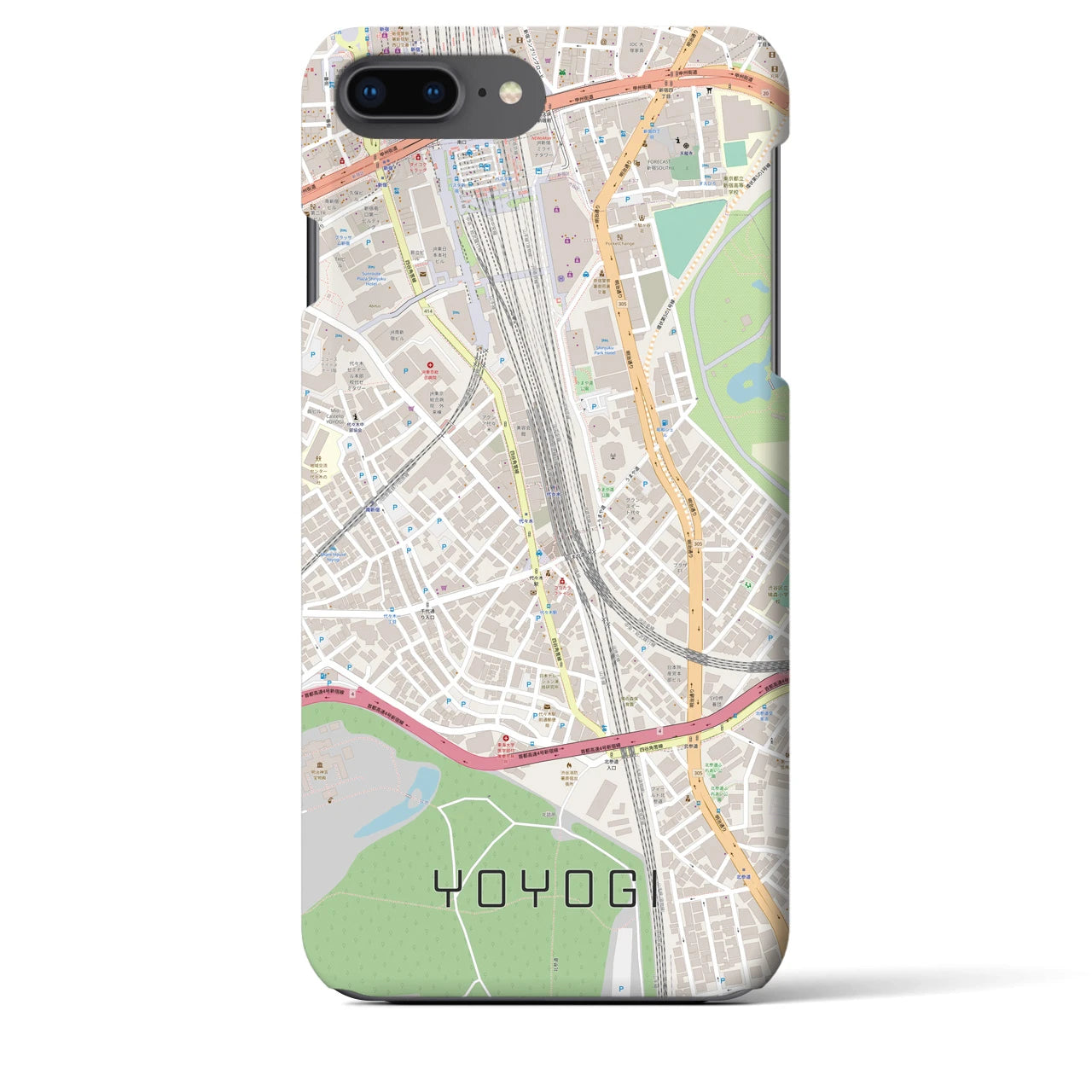 【代々木2(東京都)】地図柄iPhoneケース(バックカバータイプ)