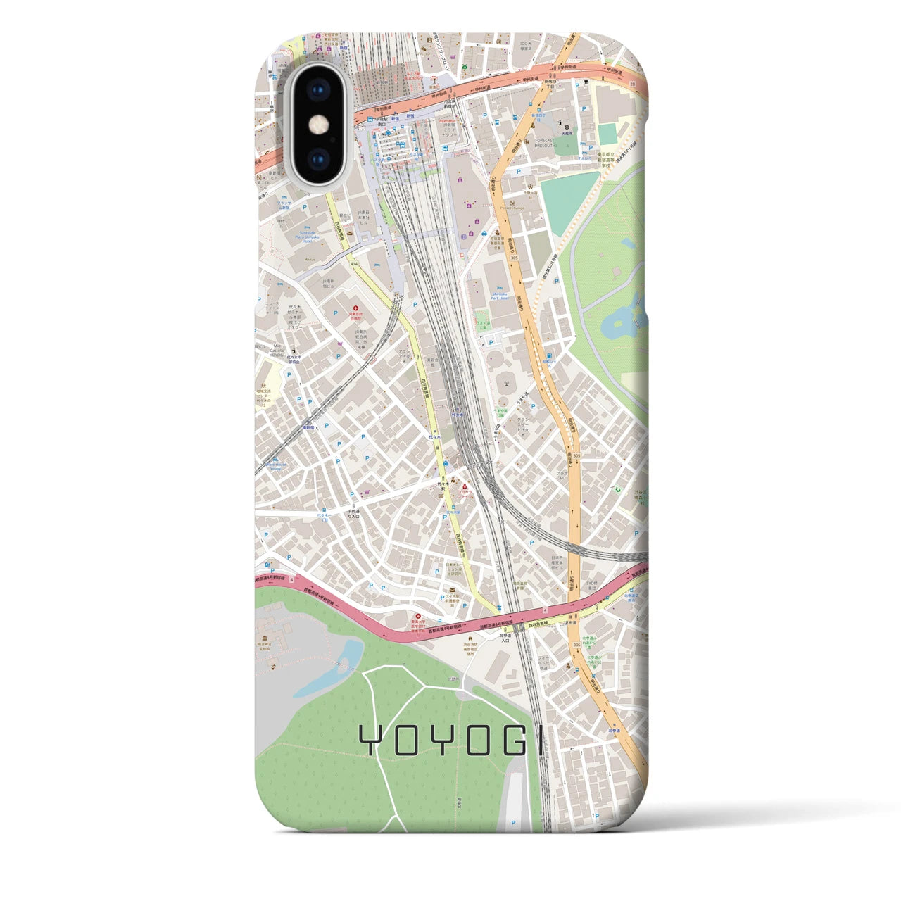 【代々木2(東京都)】地図柄iPhoneケース(バックカバータイプ)