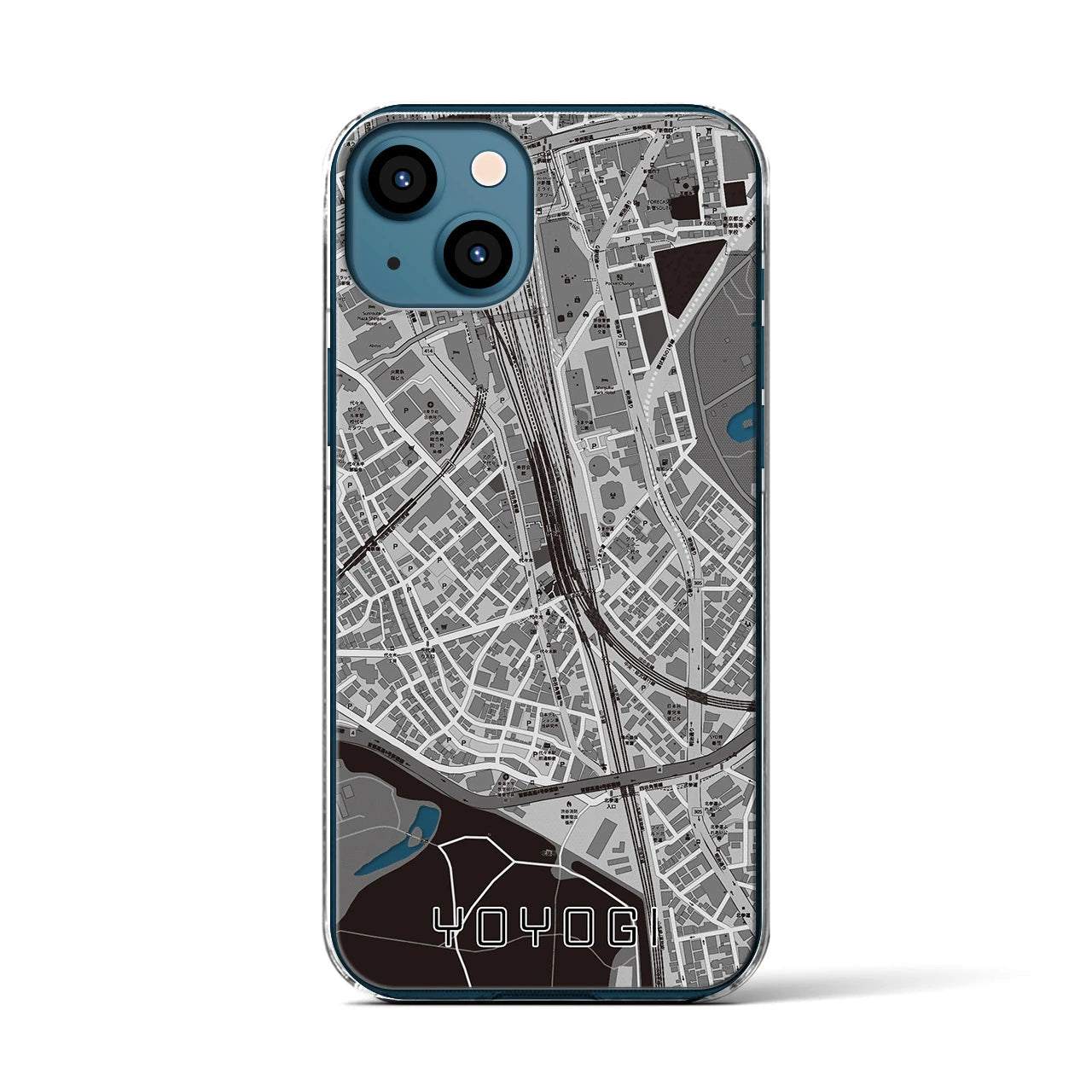 【代々木2(東京都)】地図柄iPhoneケース(クリアタイプ)