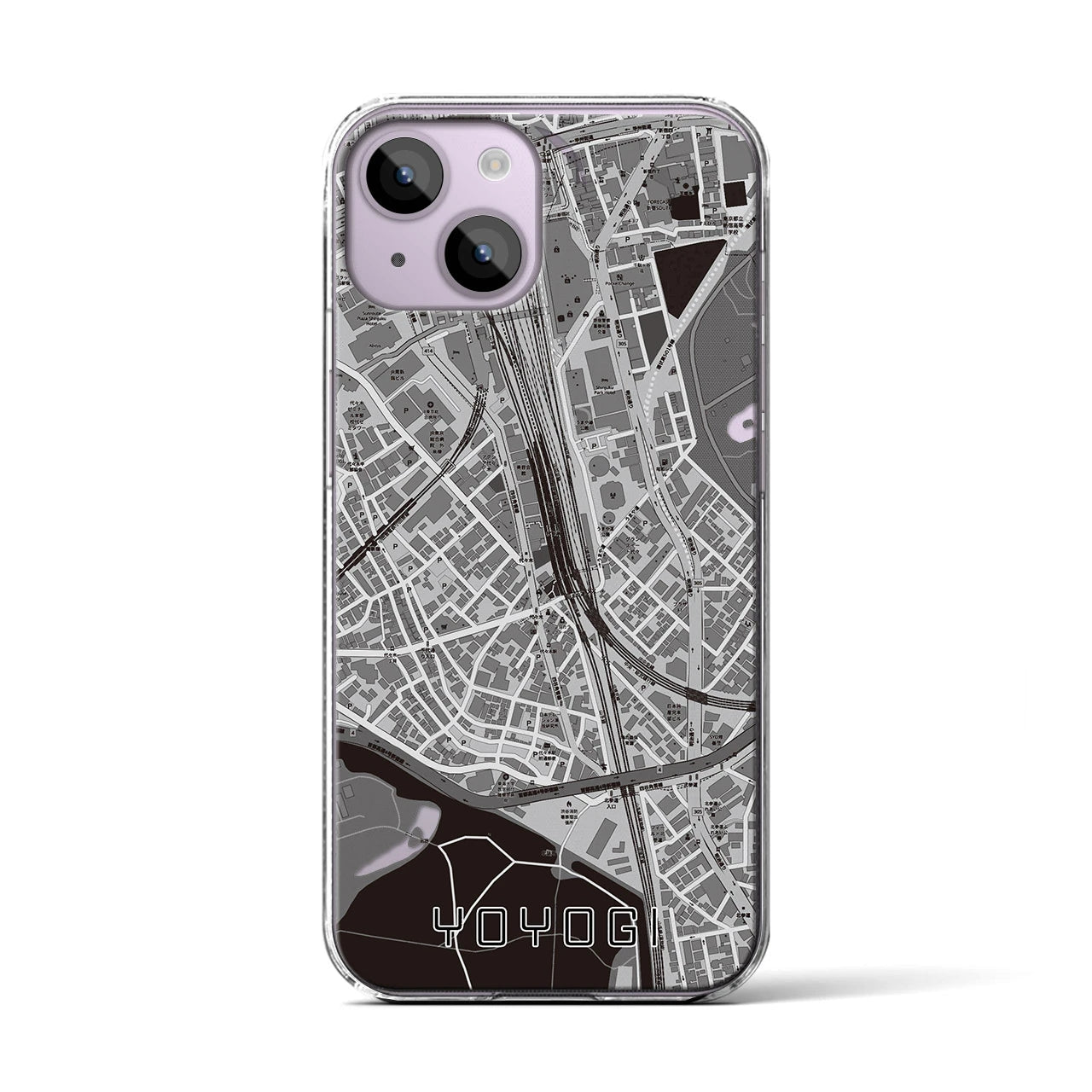 【代々木2(東京都)】地図柄iPhoneケース(クリアタイプ)