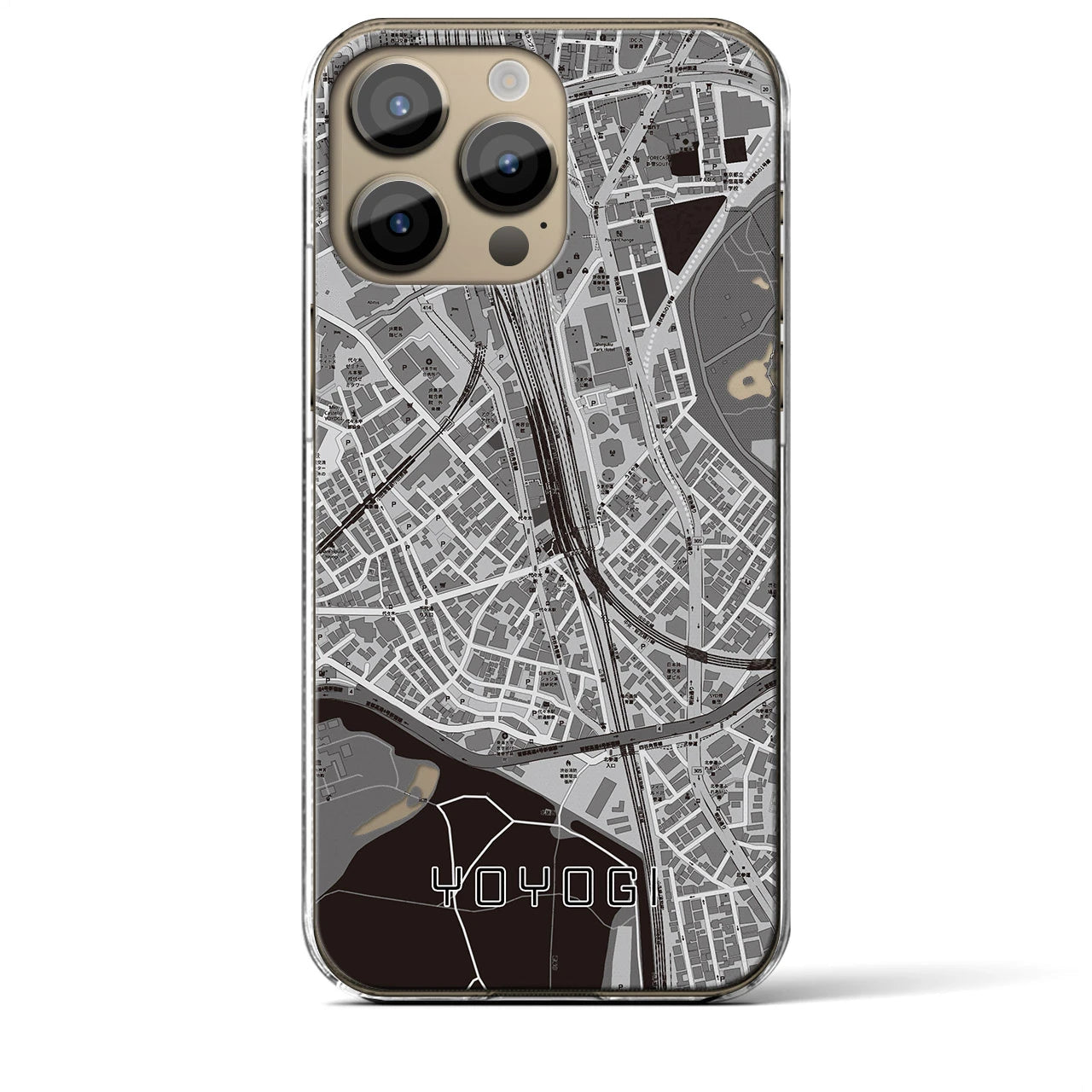 【代々木2(東京都)】地図柄iPhoneケース(クリアタイプ)