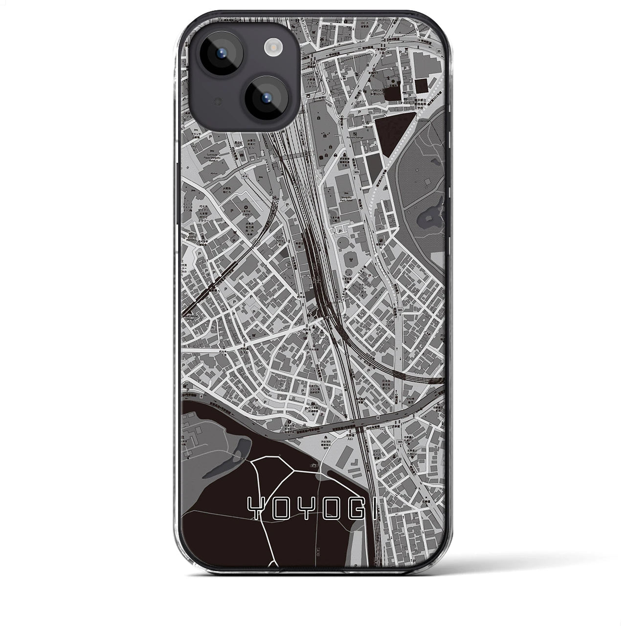 【代々木2(東京都)】地図柄iPhoneケース(クリアタイプ)