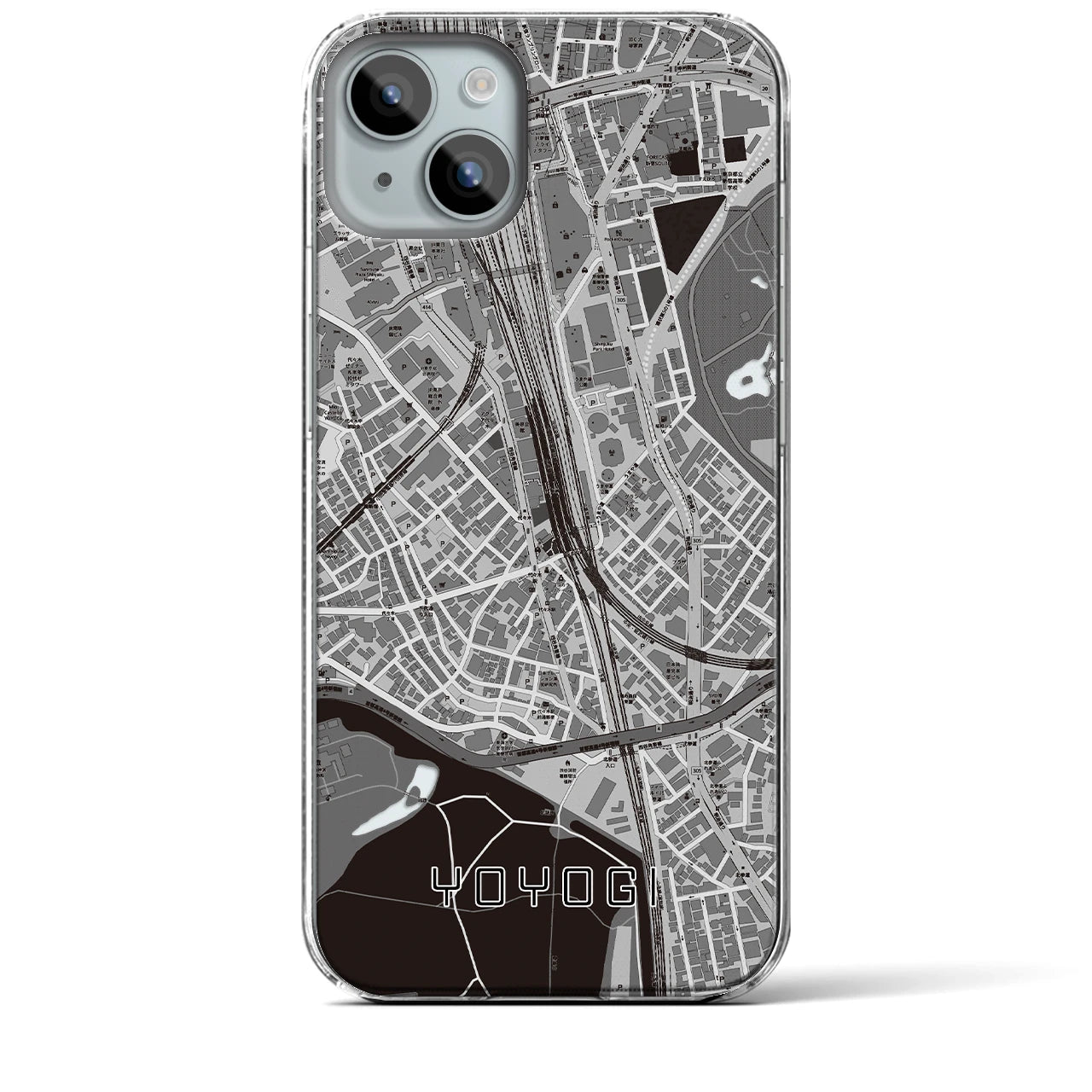 【代々木2(東京都)】地図柄iPhoneケース(クリアタイプ)