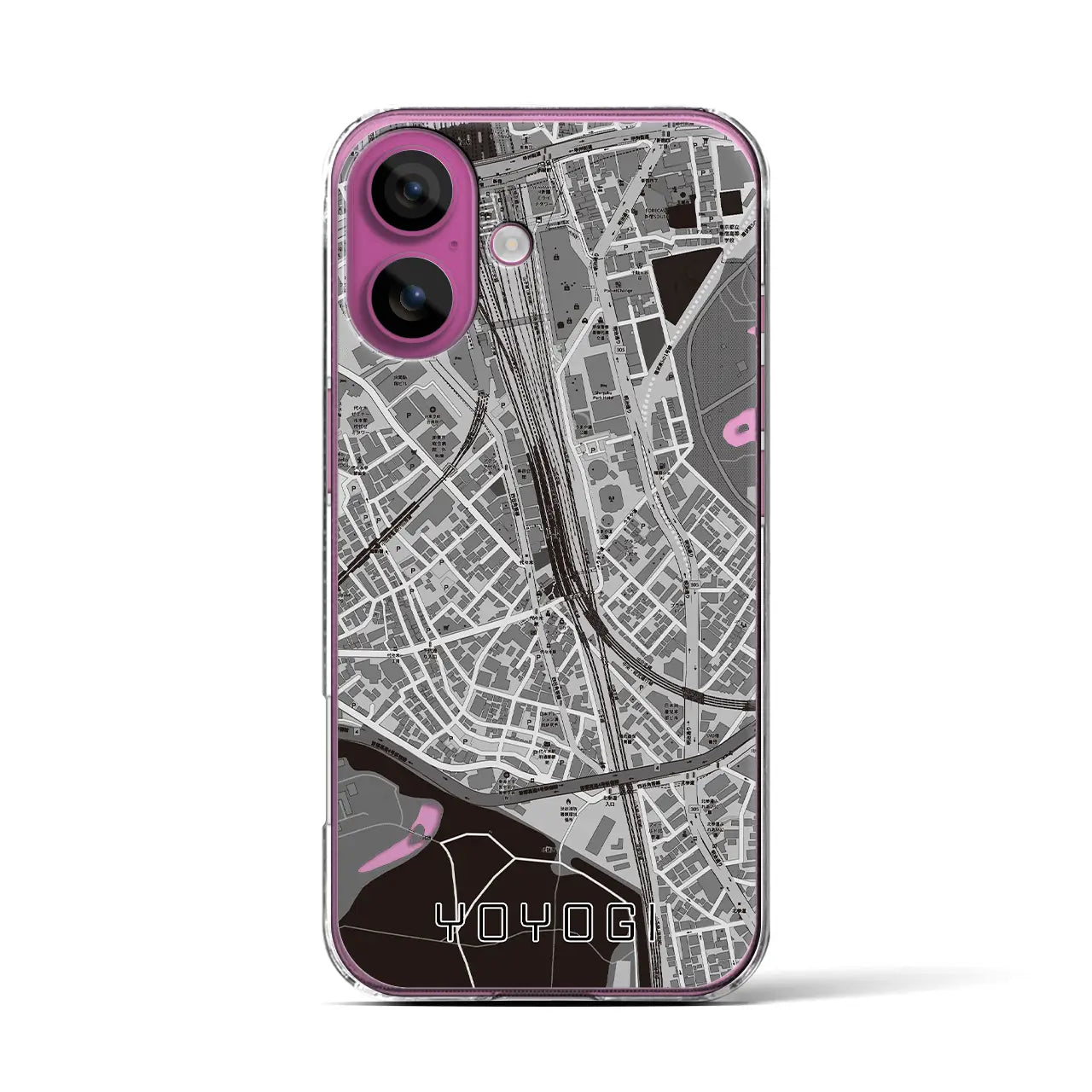 【代々木2(東京都)】地図柄iPhoneケース(クリアタイプ)