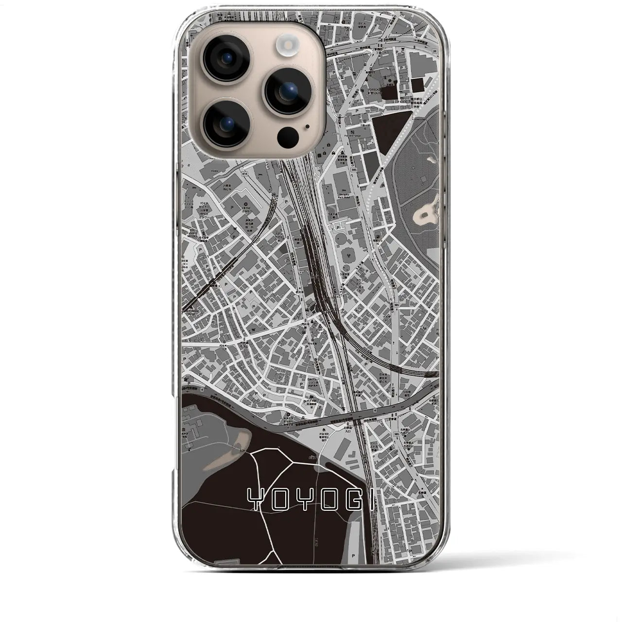 【代々木2(東京都)】地図柄iPhoneケース(クリアタイプ)