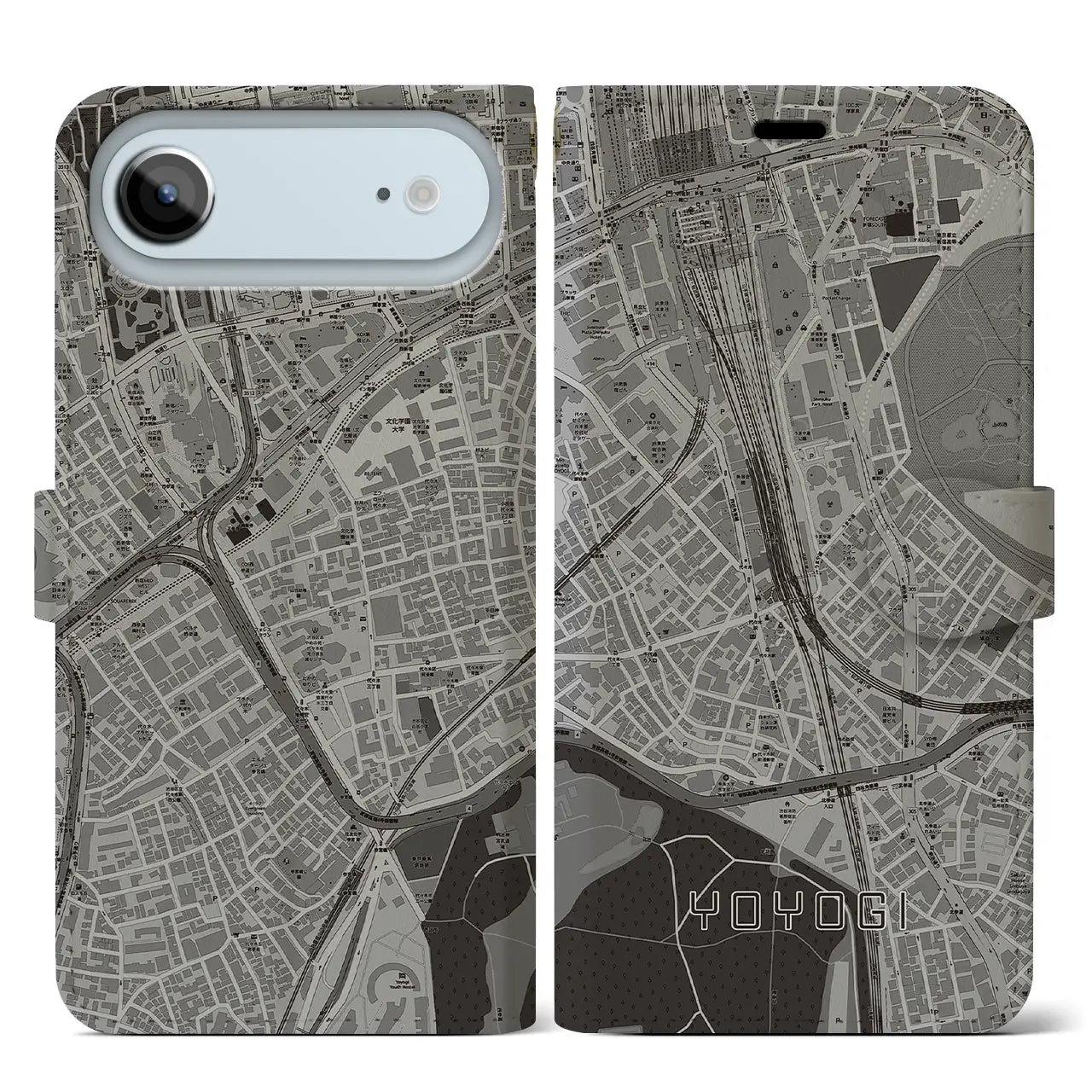 【代々木2(東京都)】地図柄iPhoneケース(手帳タイプ)