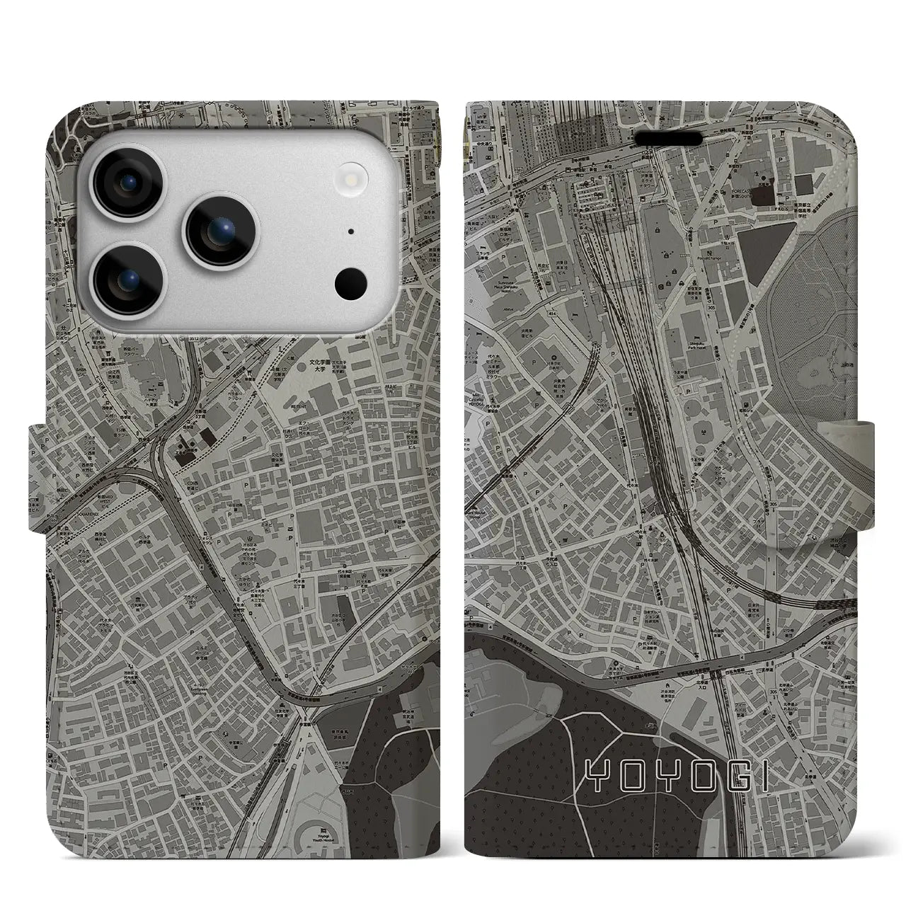 【代々木2(東京都)】地図柄iPhoneケース(手帳タイプ)