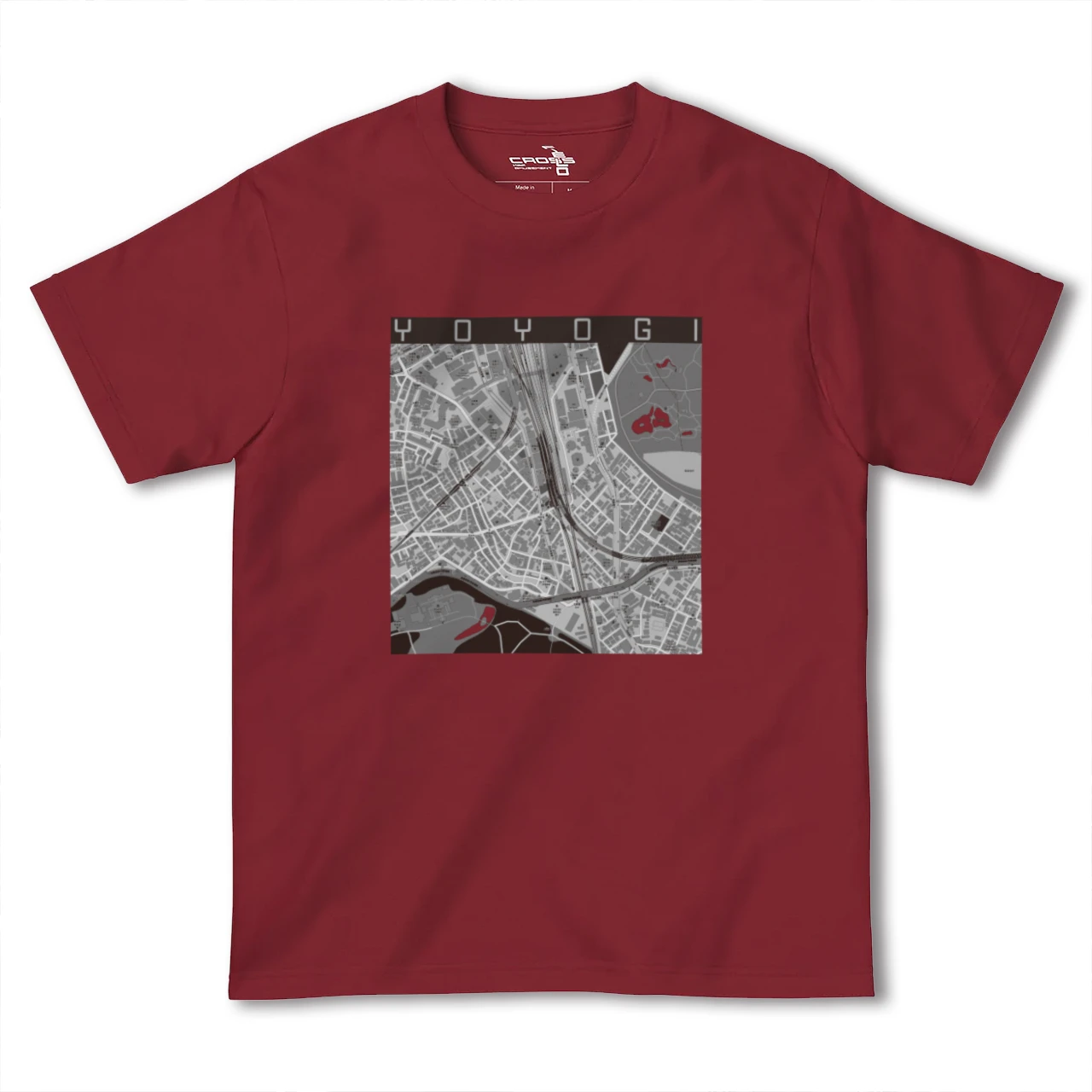 【代々木2(東京都)】地図柄ヘビーウェイトTシャツ