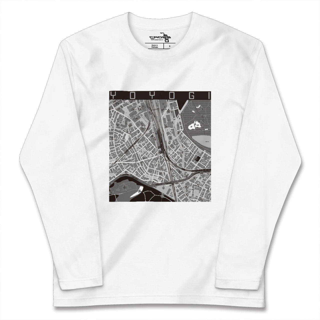 【代々木2(東京都)】地図柄ロングスリーブTシャツ