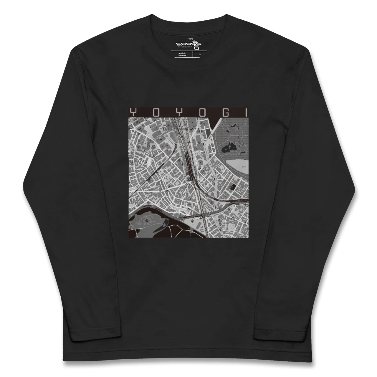 【代々木2(東京都)】地図柄ロングスリーブTシャツ