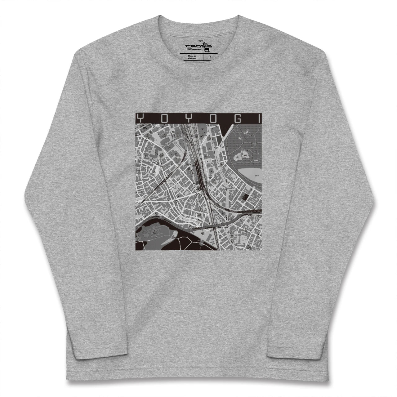 【代々木2(東京都)】地図柄ロングスリーブTシャツ