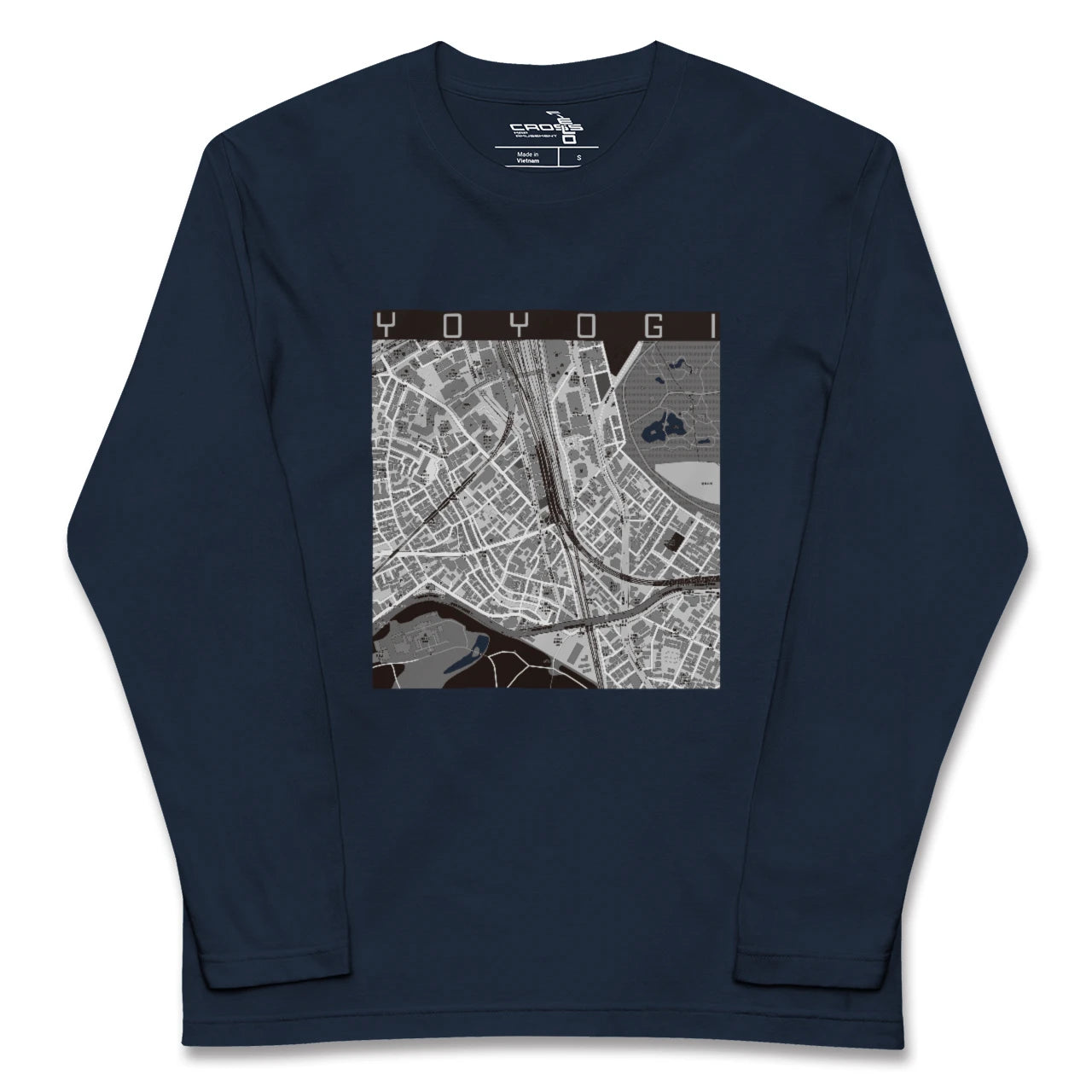 【代々木2(東京都)】地図柄ロングスリーブTシャツ