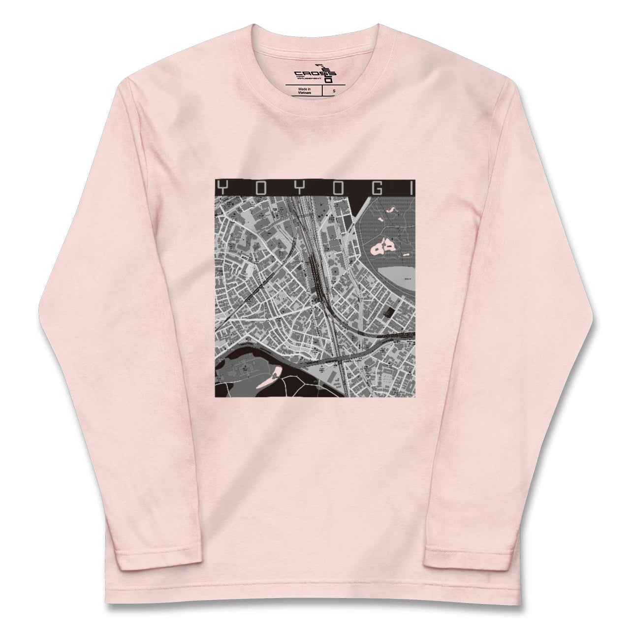 【代々木2(東京都)】地図柄ロングスリーブTシャツ