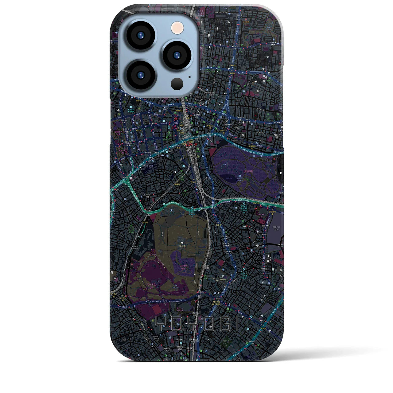 【代々木(東京都)】地図柄iPhoneケース(バックカバータイプ)