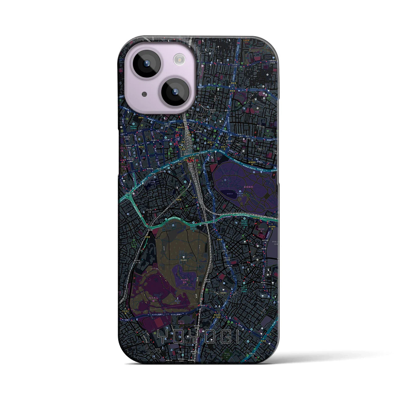【代々木(東京都)】地図柄iPhoneケース(バックカバータイプ)