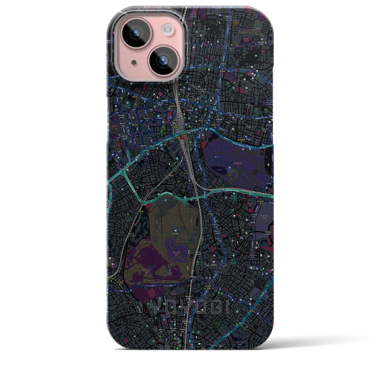 【代々木(東京都)】地図柄iPhoneケース(バックカバータイプ)