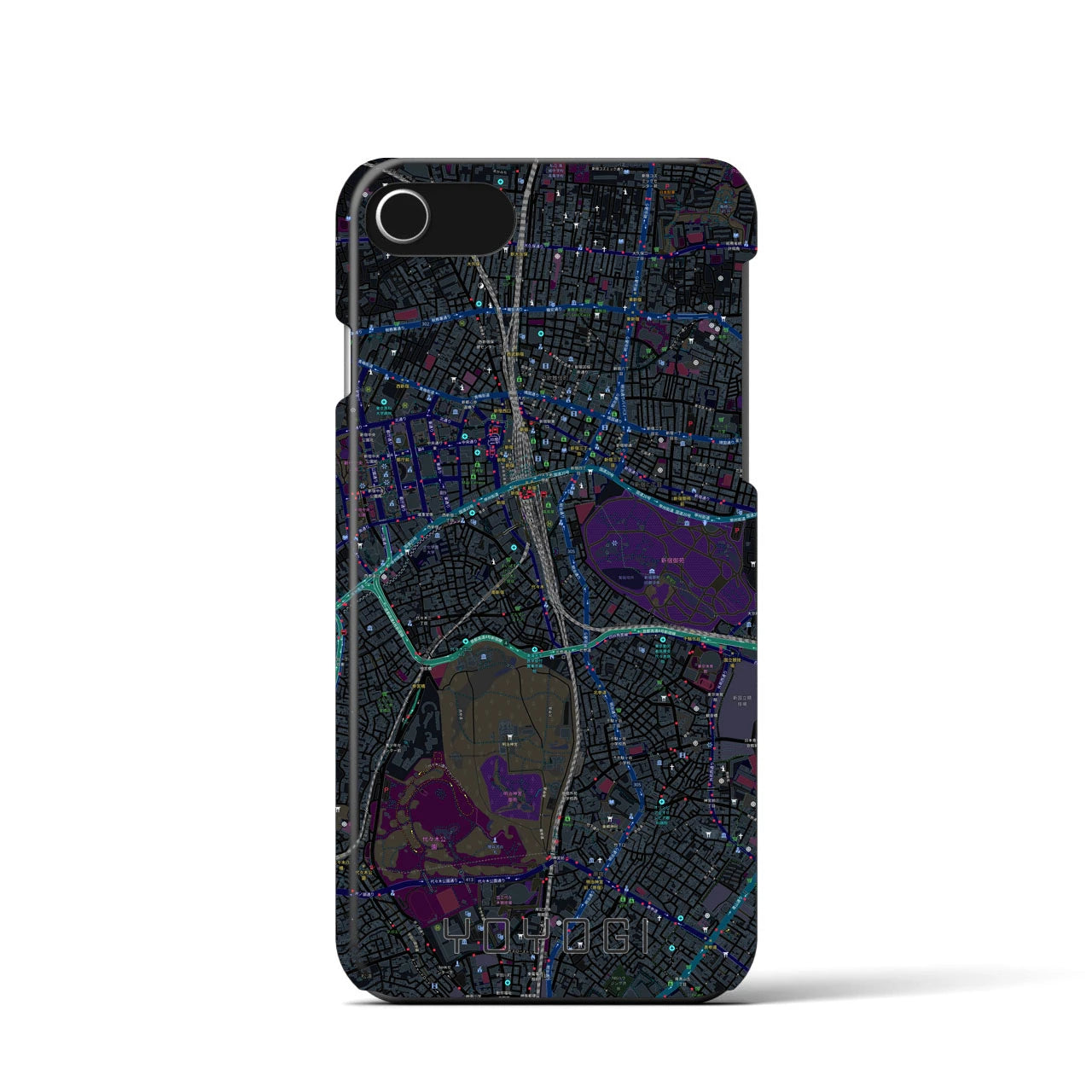 【代々木(東京都)】地図柄iPhoneケース(バックカバータイプ)