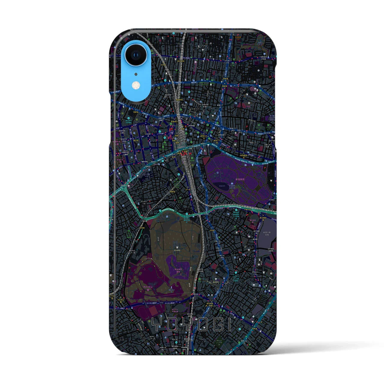 【代々木(東京都)】地図柄iPhoneケース(バックカバータイプ)