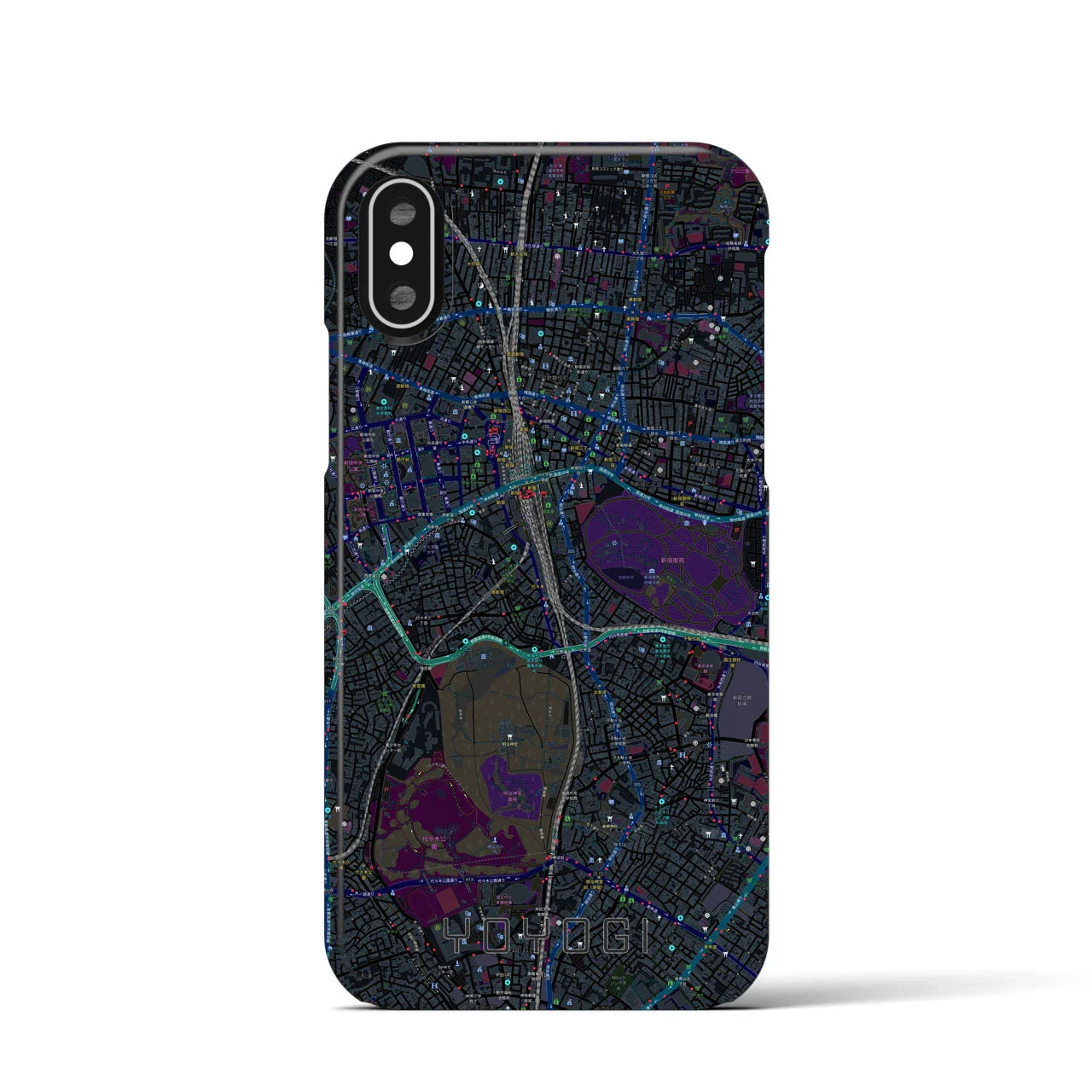 【代々木(東京都)】地図柄iPhoneケース(バックカバータイプ)