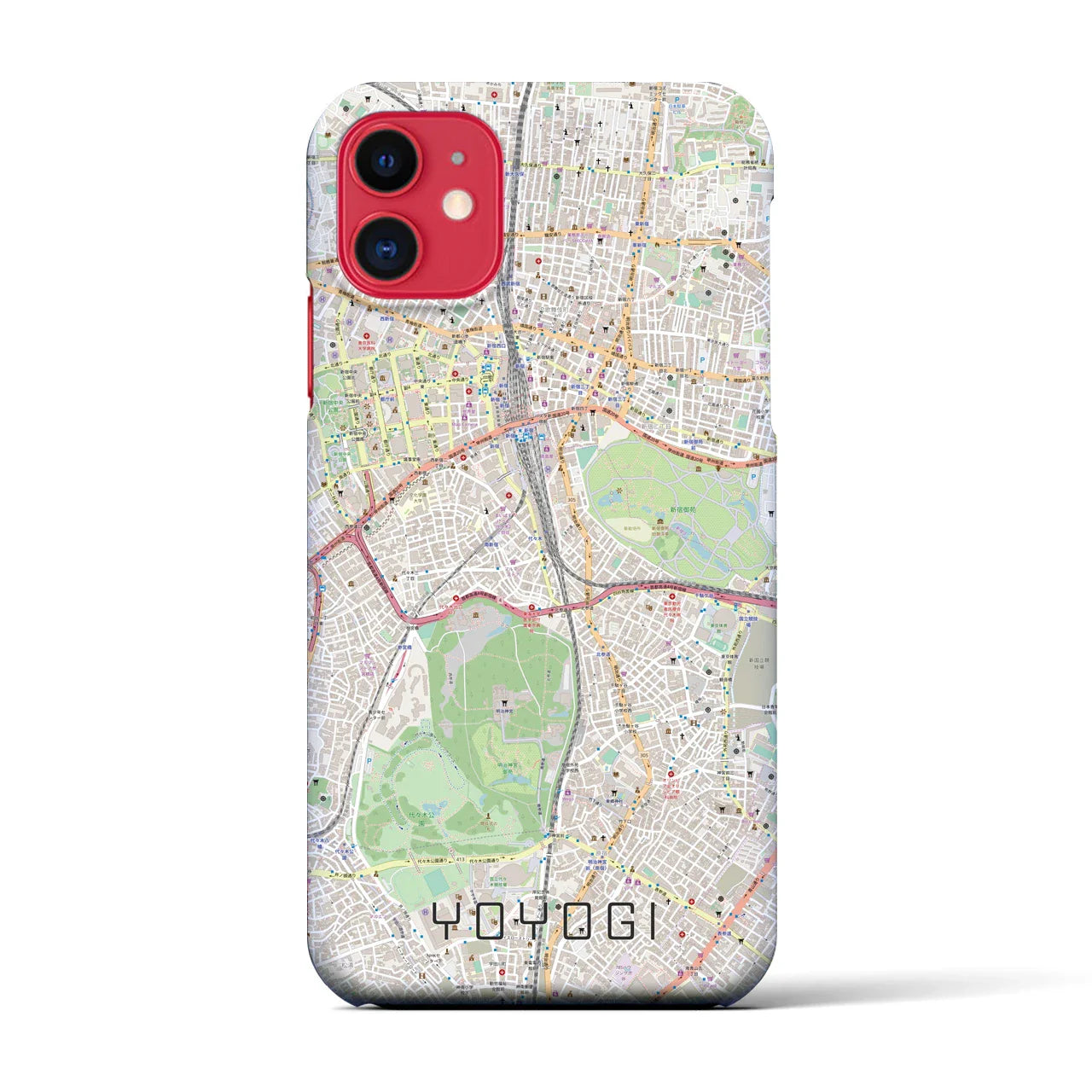 【代々木(東京都)】地図柄iPhoneケース(バックカバータイプ)