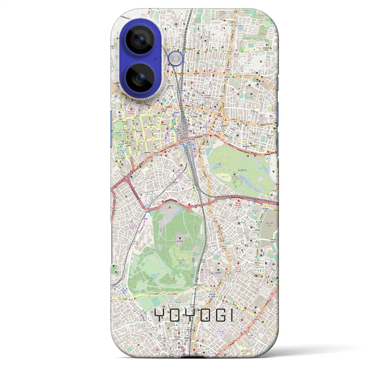 【代々木(東京都)】地図柄iPhoneケース(バックカバータイプ)ナチュラル・iPhone 16 Pro Max 用