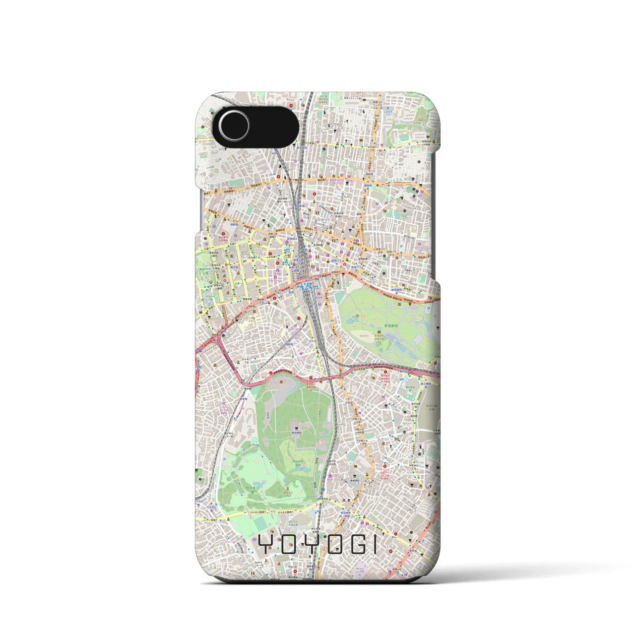 【代々木(東京都)】地図柄iPhoneケース(バックカバータイプ)