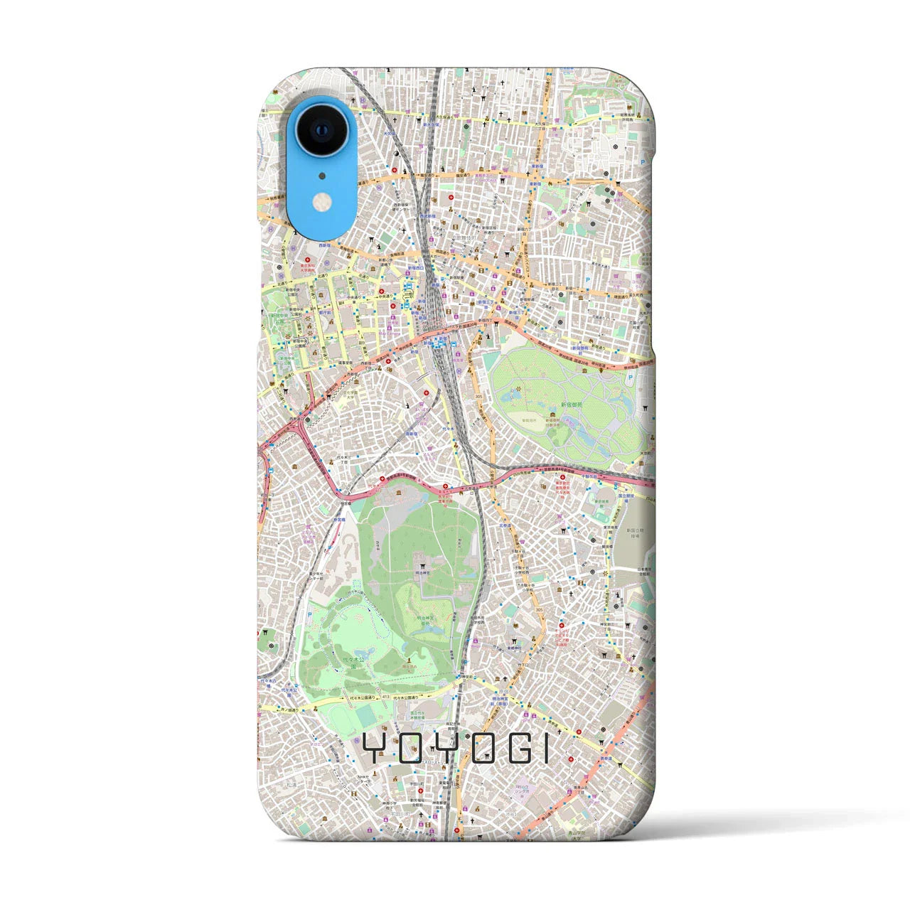 【代々木(東京都)】地図柄iPhoneケース(バックカバータイプ)