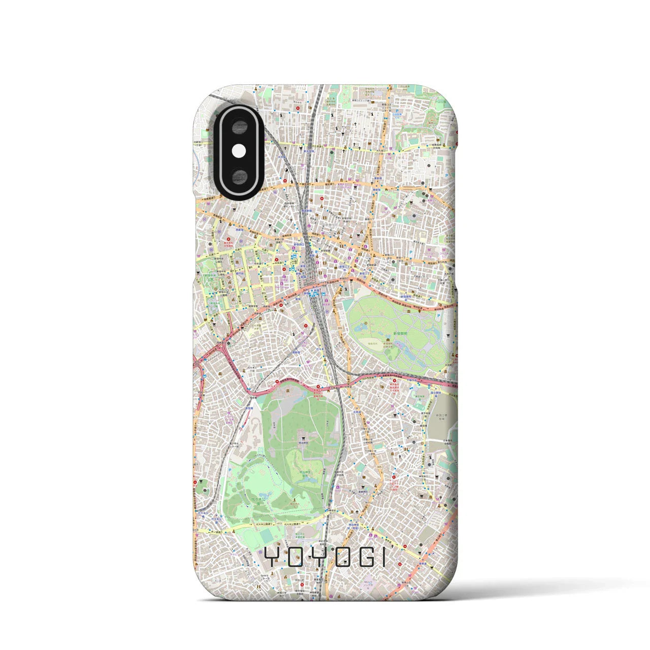 【代々木(東京都)】地図柄iPhoneケース(バックカバータイプ)