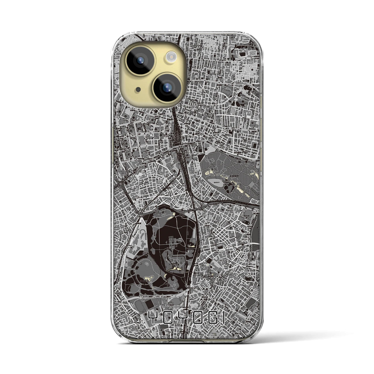 【代々木(東京都)】地図柄iPhoneケース(クリアタイプ)