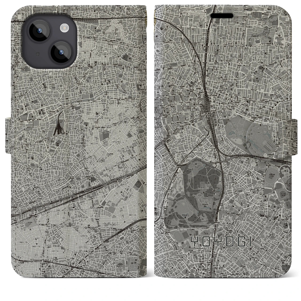 【代々木(東京都)】地図柄iPhoneケース(手帳タイプ)