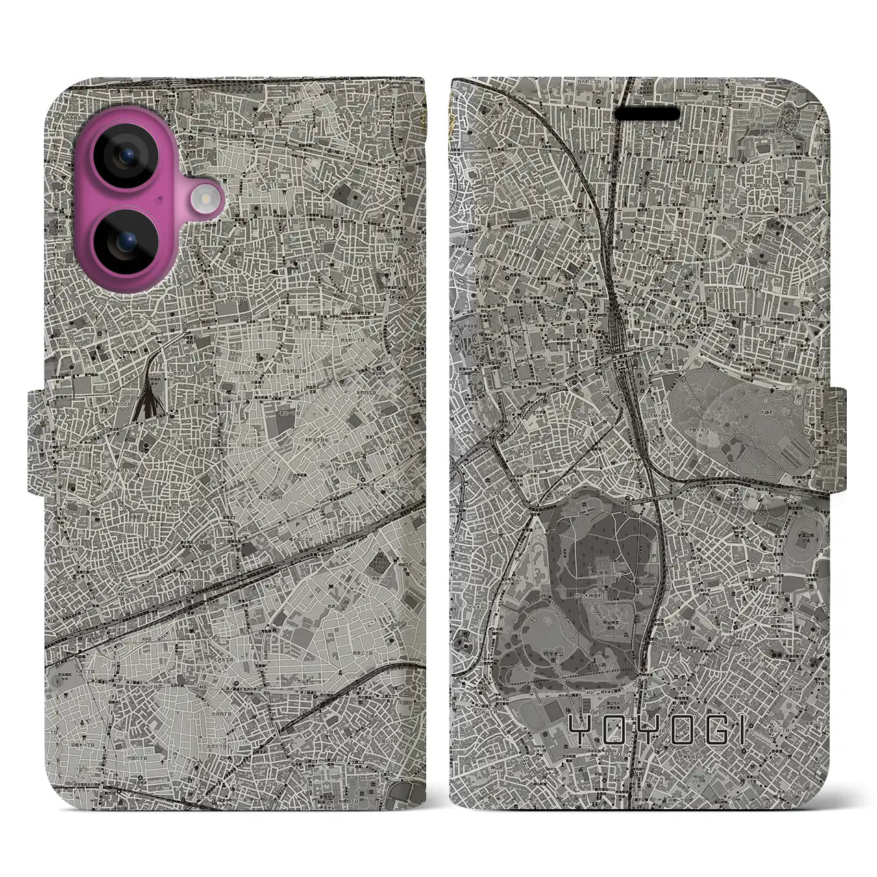 【代々木(東京都)】地図柄iPhoneケース(手帳タイプ)