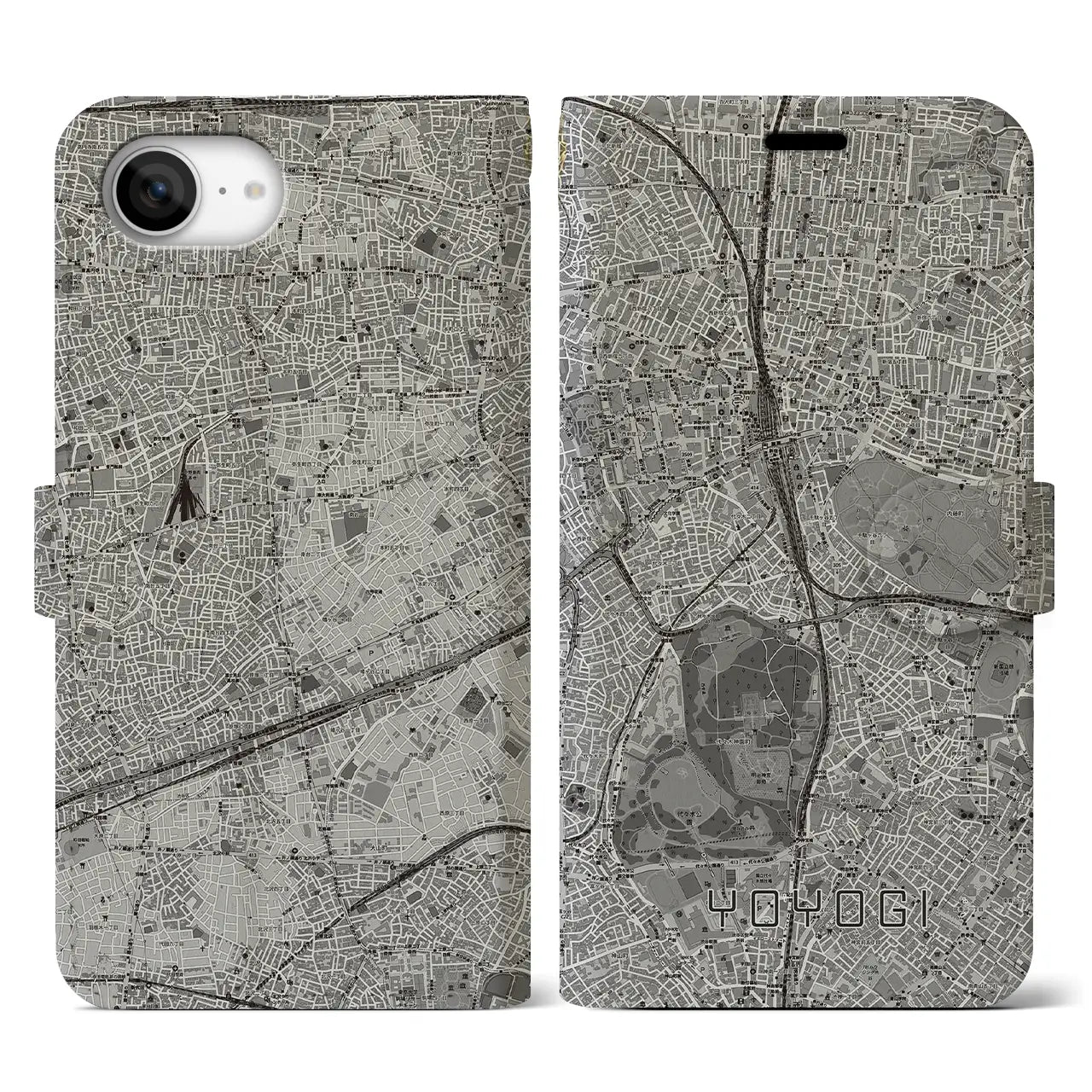 【代々木(東京都)】地図柄iPhoneケース(手帳タイプ)