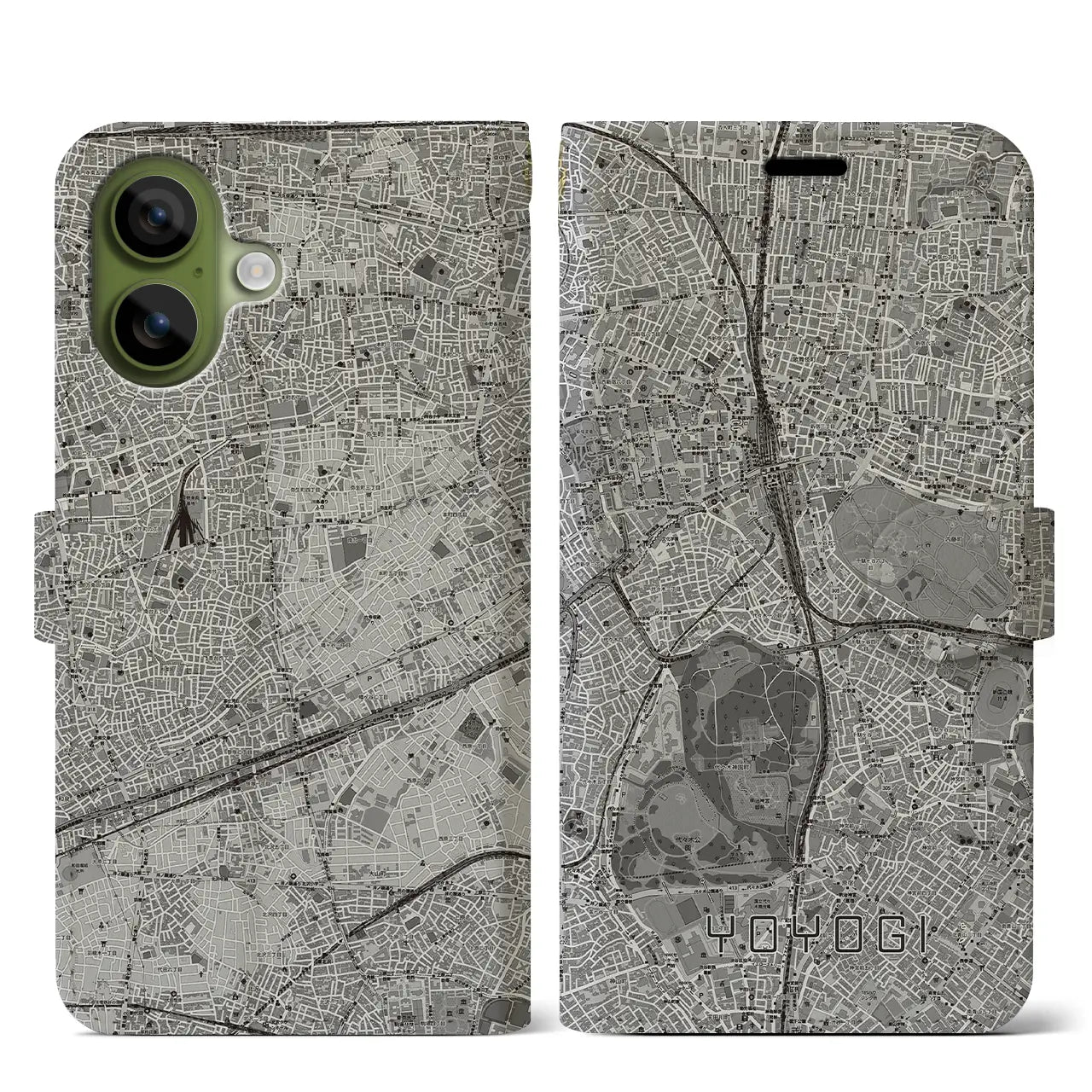 【代々木(東京都)】地図柄iPhoneケース(手帳タイプ)