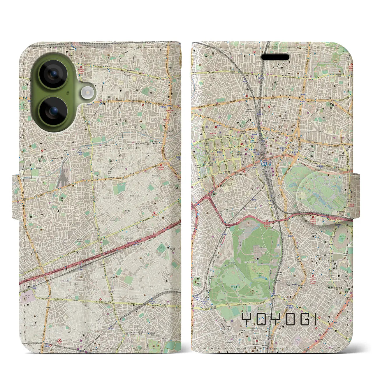 【代々木(東京都)】地図柄iPhoneケース(手帳タイプ)