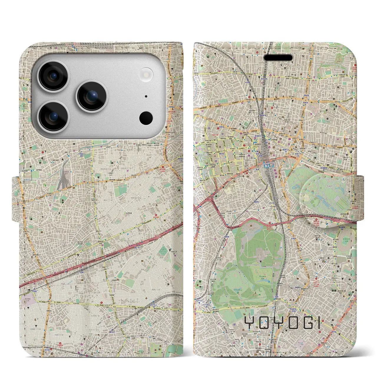 【代々木(東京都)】地図柄iPhoneケース(手帳タイプ)