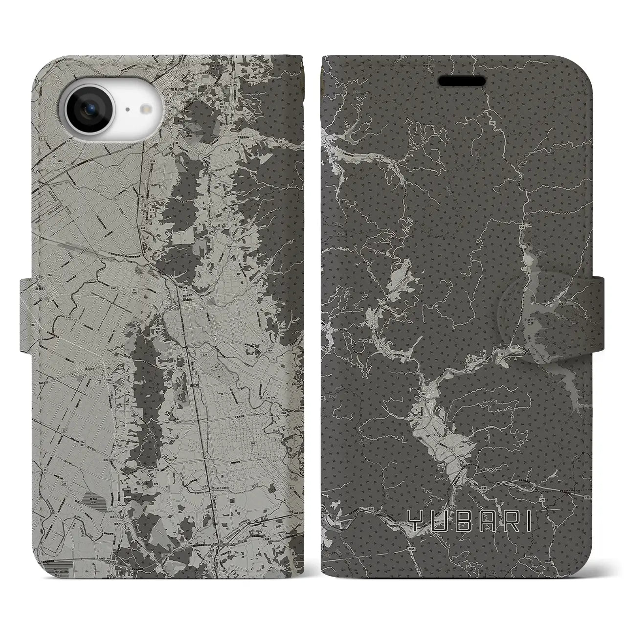 【夕張(北海道)】地図柄iPhoneケース(手帳タイプ)