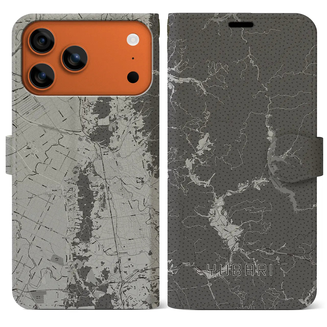 【夕張(北海道)】地図柄iPhoneケース(手帳タイプ)