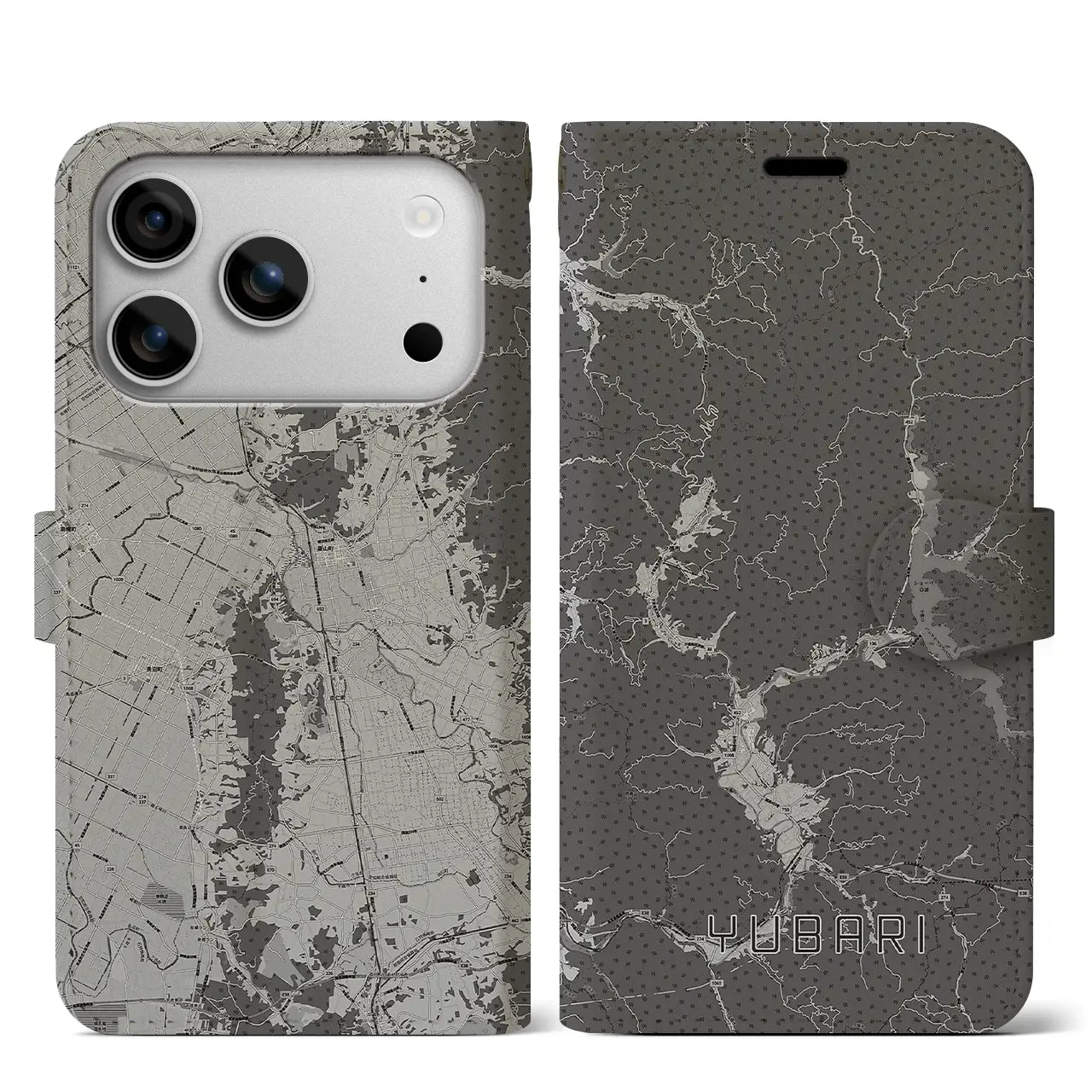 【夕張(北海道)】地図柄iPhoneケース(手帳タイプ)