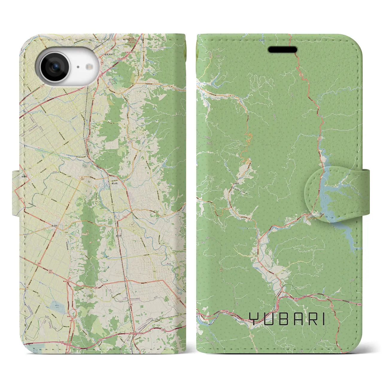 【夕張(北海道)】地図柄iPhoneケース(手帳タイプ)