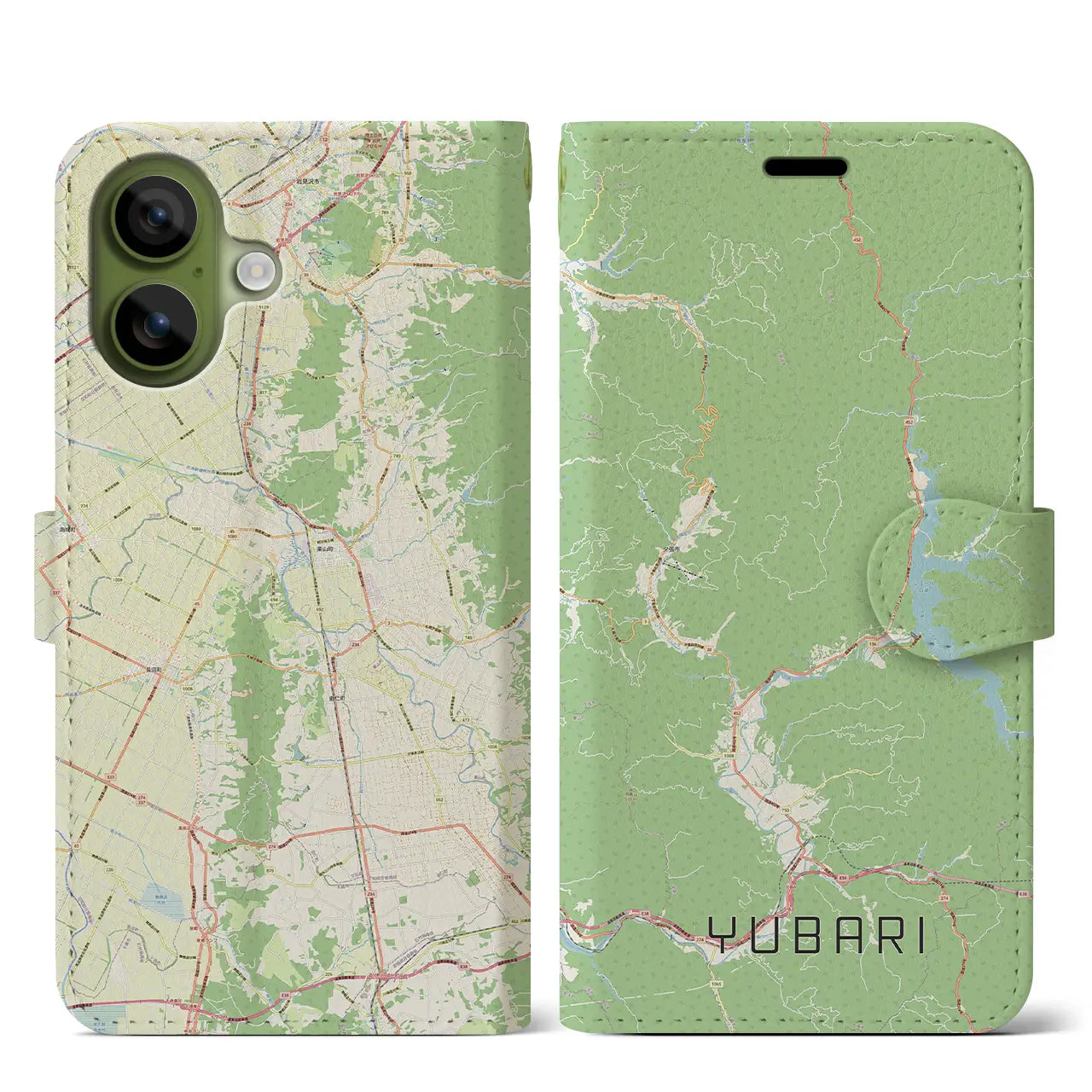 【夕張(北海道)】地図柄iPhoneケース(手帳タイプ)